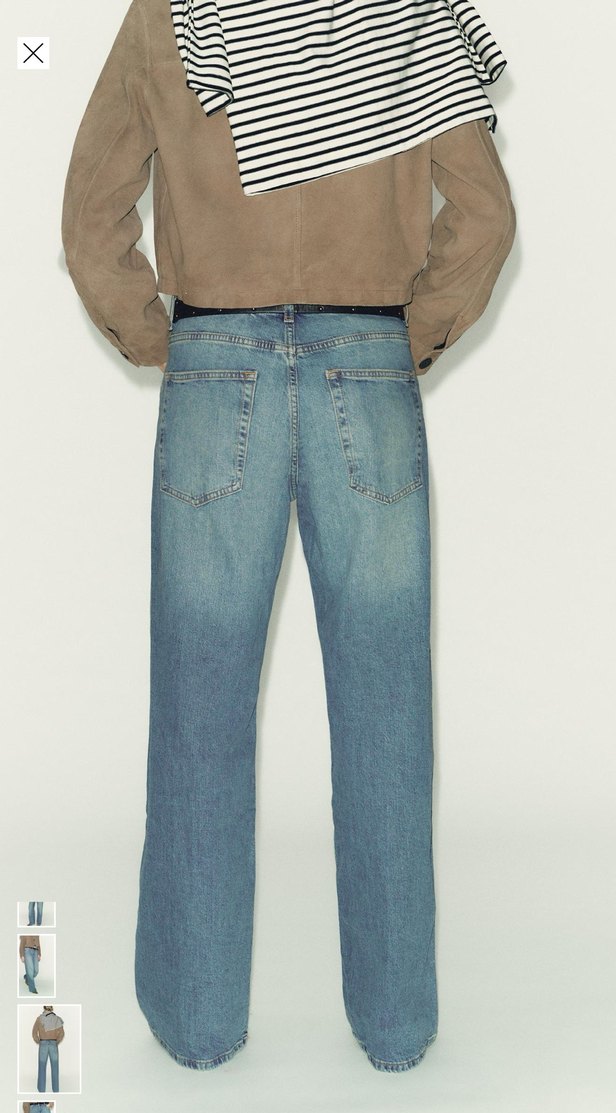 Zara Orta Bel Düz Kesim Comfort Kemerli 34 Beden - Görsel 3