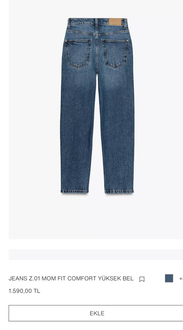 Zara Yüksek Bel Slim Mom Paça Jean 38 Beden - Görsel 2