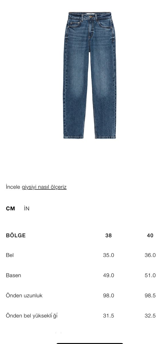 Zara Yüksek Bel Slim Mom Paça Jean 38 Beden - Görsel 3