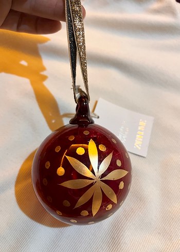 Zara Kırmızı Renkli Cam Yılbaşı Süsü Topu - Görsel 3