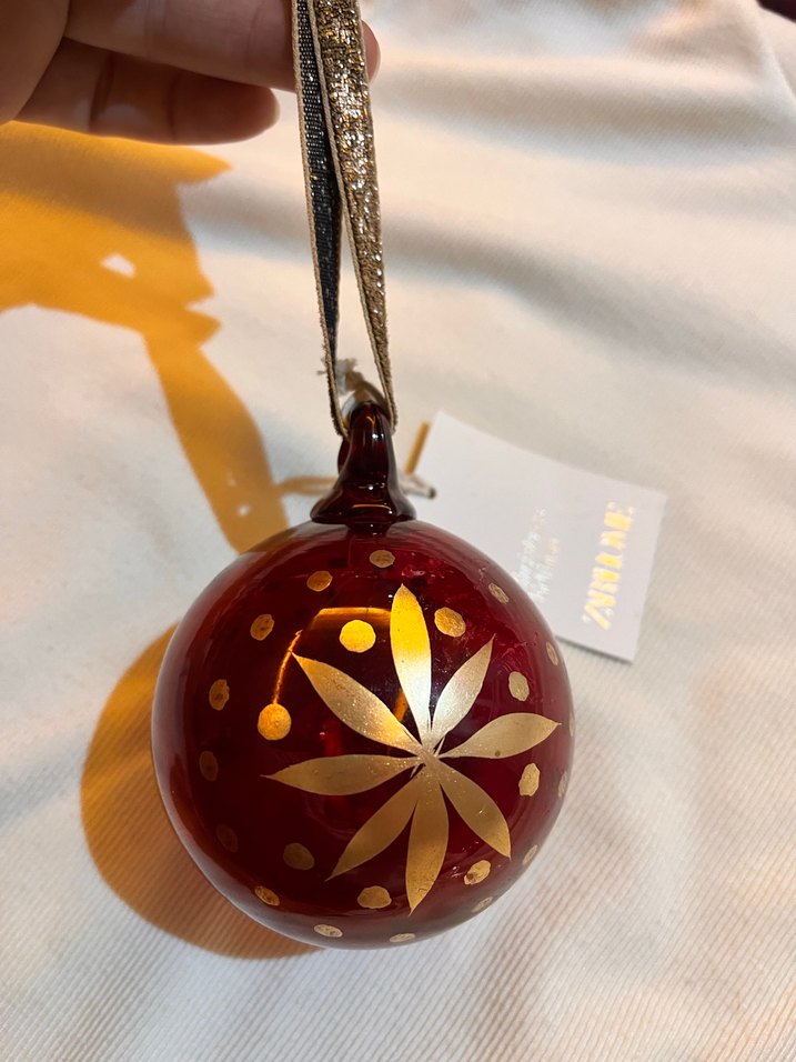 Zara Kırmızı Renkli Cam Yılbaşı Süsü Topu - Görsel 3