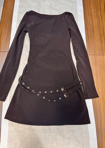 Bershka Kemerli Mini Elbise M Beden - Görsel 6