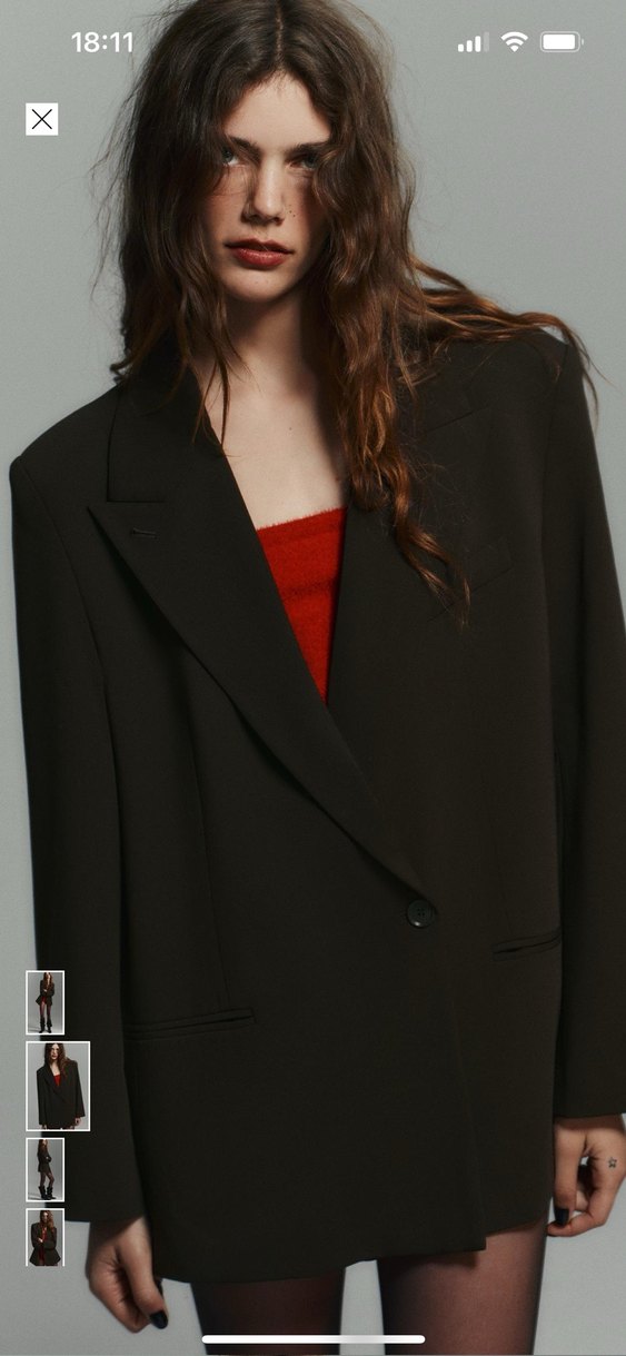 Zara Oversize Kruvaze Blazer XS orjinal sıfır üründür - Görsel 2