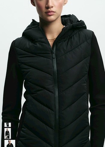 Zara Kontrast Şişme Mont XS etiketli - Görsel 3