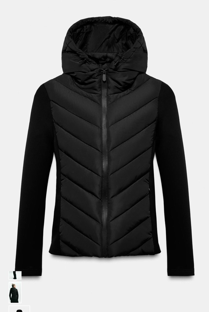 Zara Kontrast Şişme Mont XS etiketli - Görsel 5