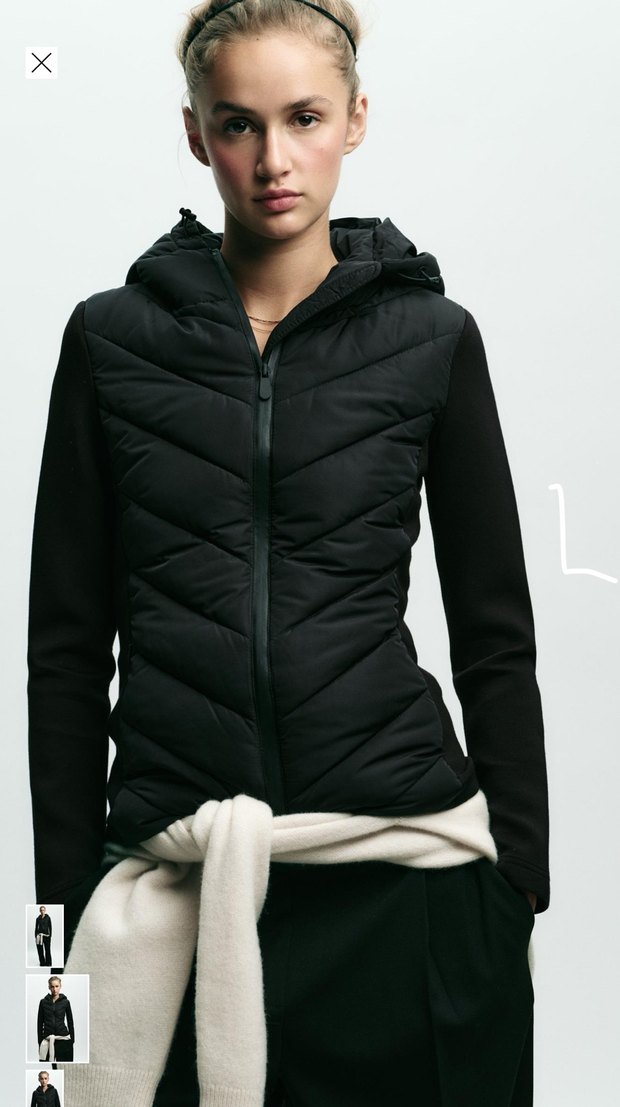 Zara Kontrast Şişme Mont XS etiketli - Görsel 2