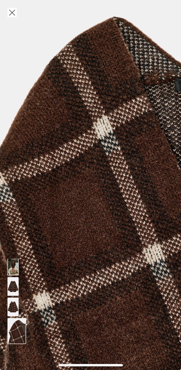 Zara Kareli Atkılı Kısa Örgü Kaban L-XL - Görsel 4