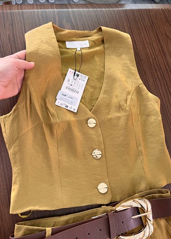 Zara Zara Altın Düğmeli Top V Yaka S beden