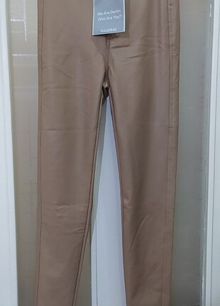 Pull&Bear skinny suni deri pantolon 36 beden sifir etiketli