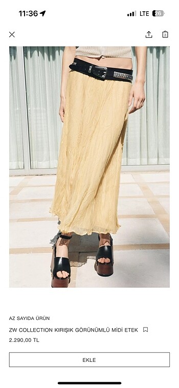 ZARA YENİ SEZON XS Etek