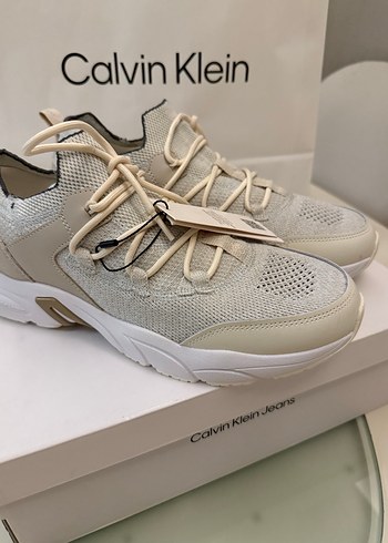 Bej Calvin Klein Bağcıklı Spor Ayakkabı - Görsel 2