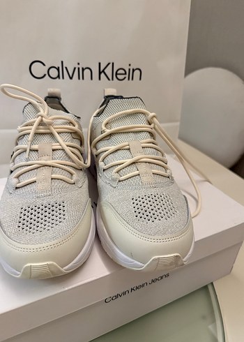 Bej Calvin Klein Bağcıklı Spor Ayakkabı - Görsel 4