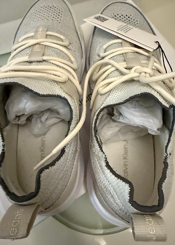 Bej Calvin Klein Bağcıklı Spor Ayakkabı - Görsel 3