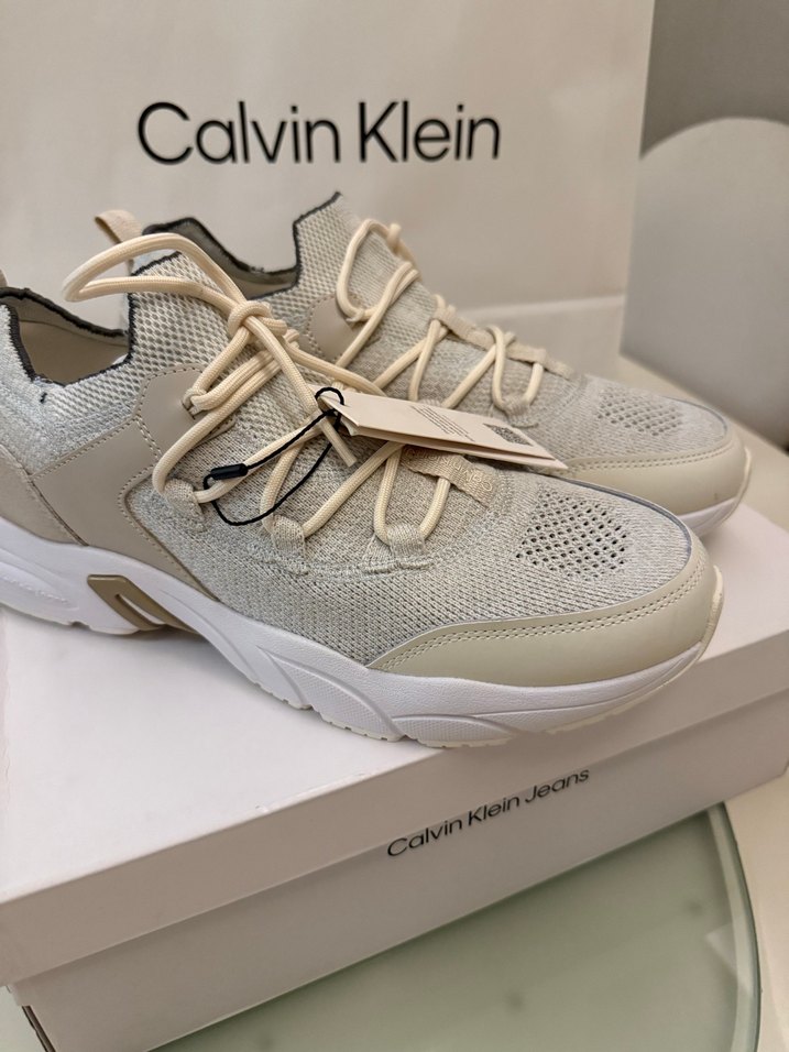 Bej Calvin Klein Bağcıklı Spor Ayakkabı - Görsel 2