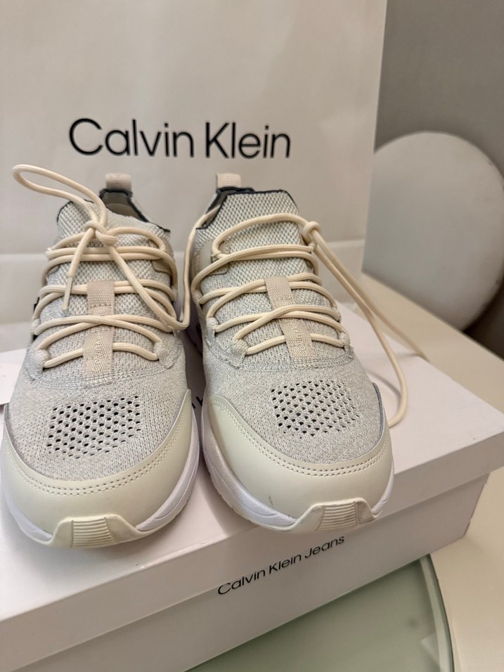 Bej Calvin Klein Bağcıklı Spor Ayakkabı - Görsel 4