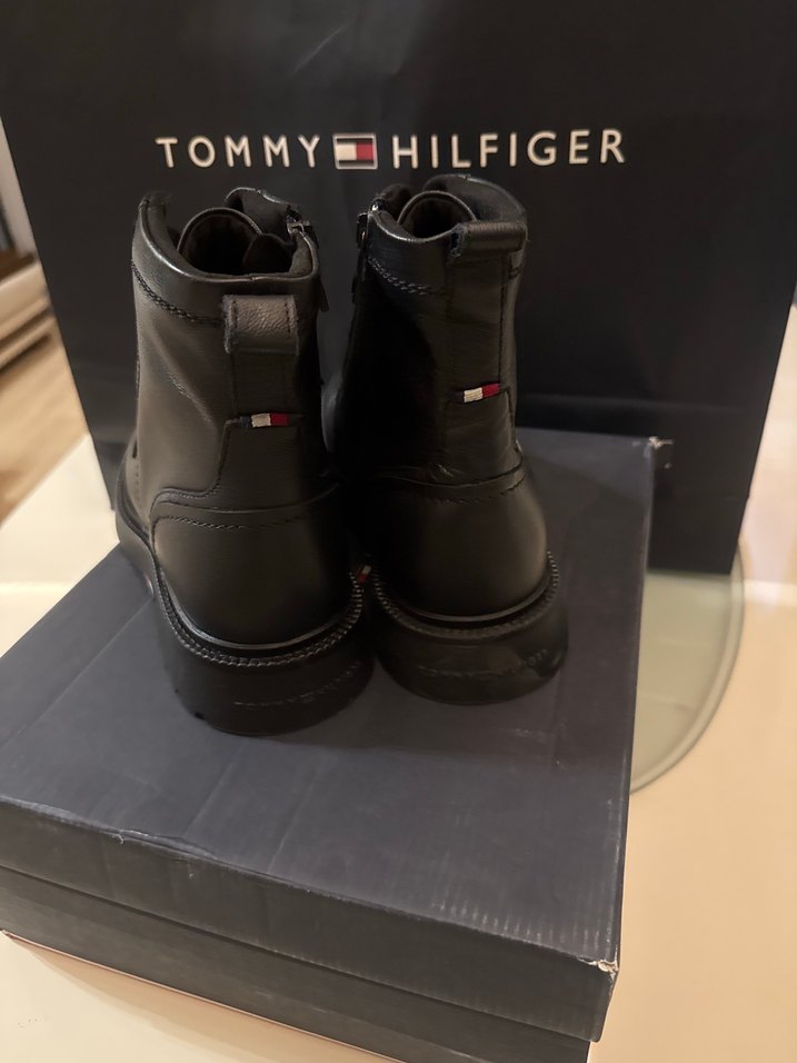 Tommy Hilfiger Erkek Siyah Deri Bot - Görsel 4