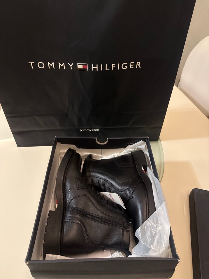 Tommy Hilfiger Erkek Siyah Deri Bot - Görsel 3