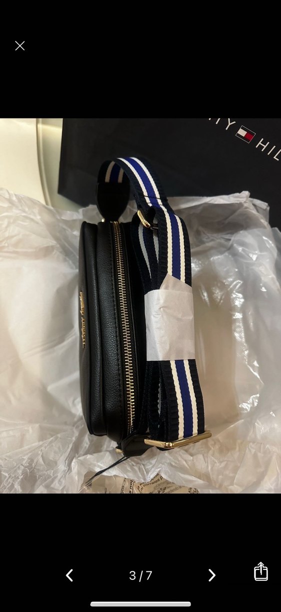 Tommy Hilfiger Siyah Deri Kadın Çapraz Çanta - Görsel 5