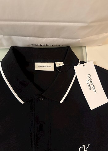Calvin Klein Siyah Polo Yaka Tişört - Görsel 6