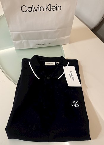Calvin Klein Siyah Polo Yaka Tişört - Görsel 7