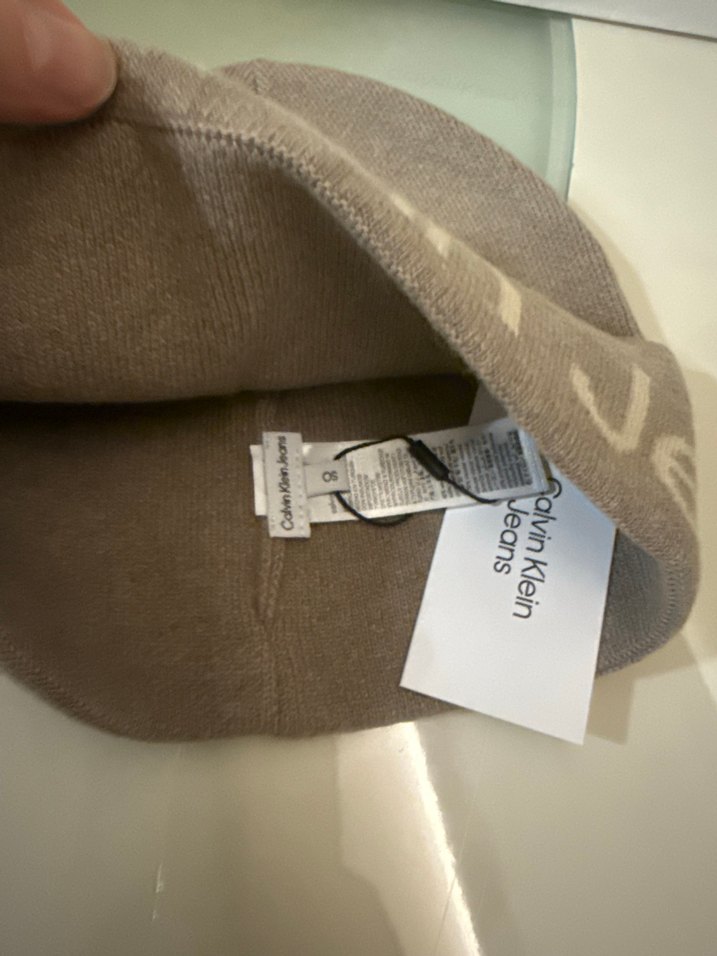 Calvin Klein Bej Örgü Kadın Bere - Görsel 2