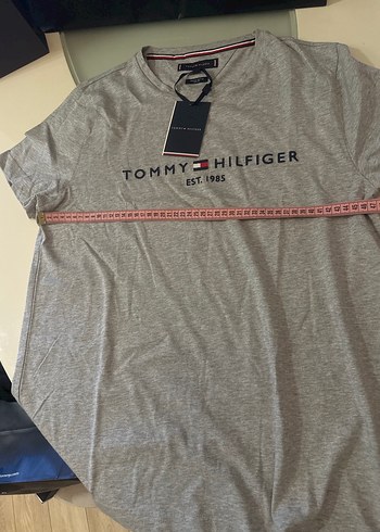Tommy Hilfiger Gri Erkek Tişört - Görsel 6