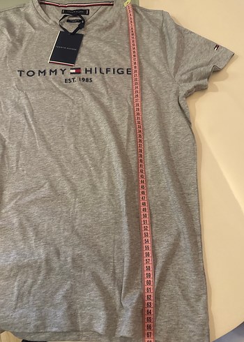 Tommy Hilfiger Gri Erkek Tişört - Görsel 4