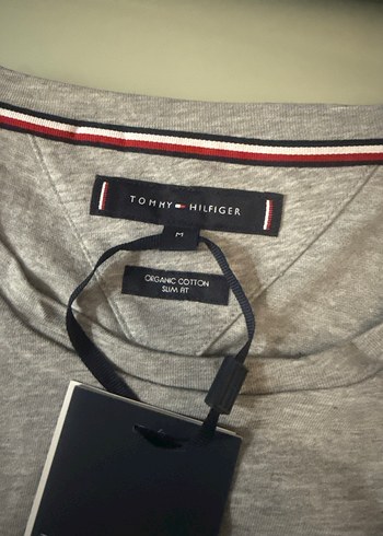 Tommy Hilfiger Gri Erkek Tişört - Görsel 2