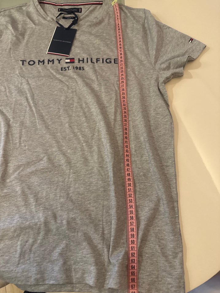 Tommy Hilfiger Gri Erkek Tişört - Görsel 4