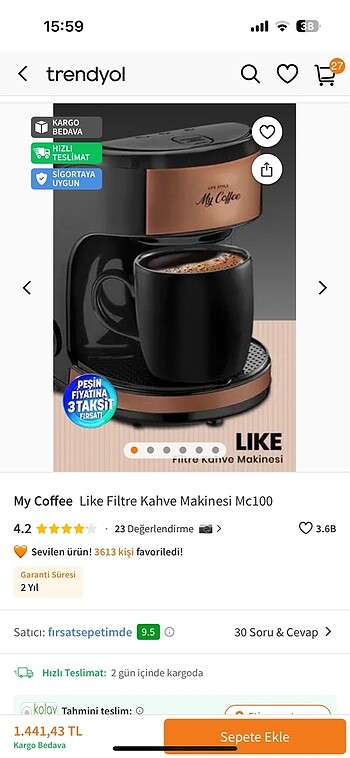 Filitre kahve makinesi