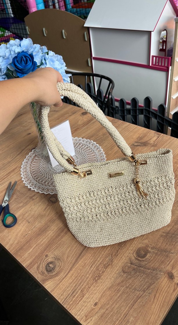 Dantel Detaylı Örgü Kadın Çanta - Görsel 4