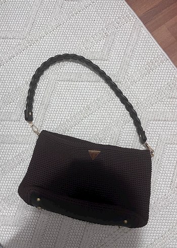 Siyah Beyaz Örgü Kadın Çanta - Görsel 3