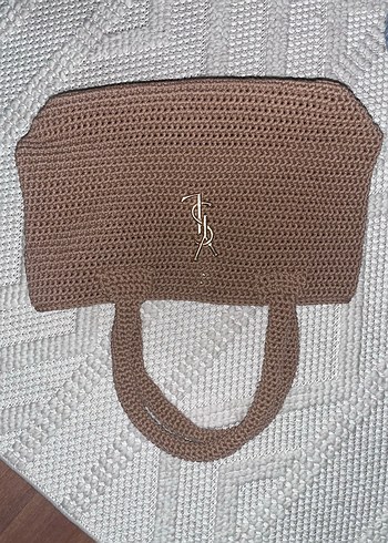 Siyah Beyaz Örgü Kadın Çanta - Görsel 7