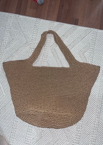 Siyah Beyaz Örgü Kadın Çanta - Görsel 14