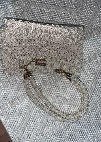 Siyah Beyaz Örgü Kadın Çanta - Görsel 9