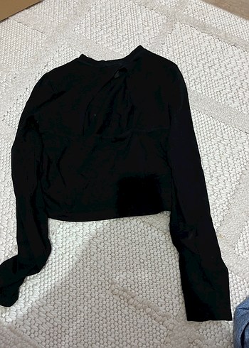 Siyah Uzun Kollu Dar Kesim Bluz - Görsel 2