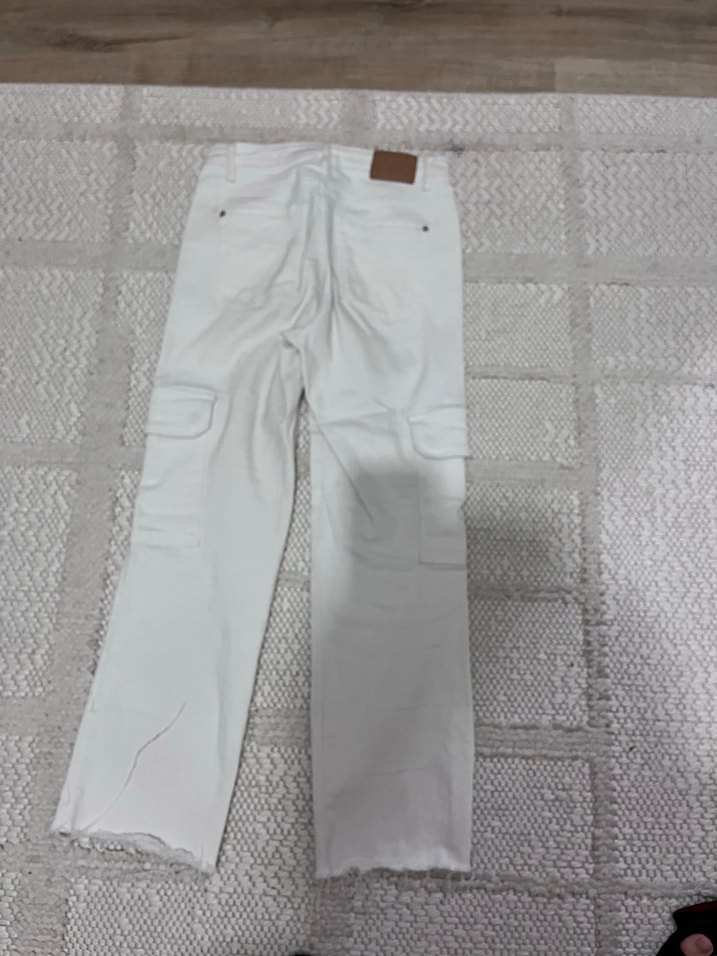 Beyaz Regular Fit Midi Denim Kot Pantolon - Görsel 2