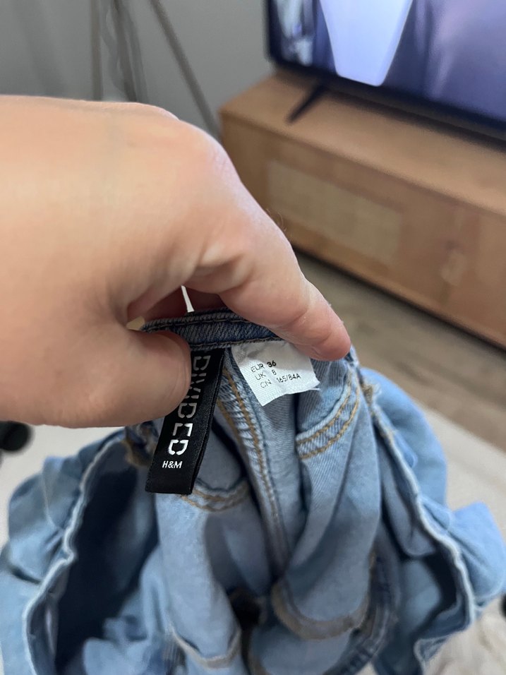 Mavi Kot Bantlı Midi Elbise - Görsel 4