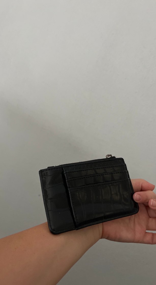 Siyah Yılan Desenli Kadın Deri Cüzdan - Görsel 2