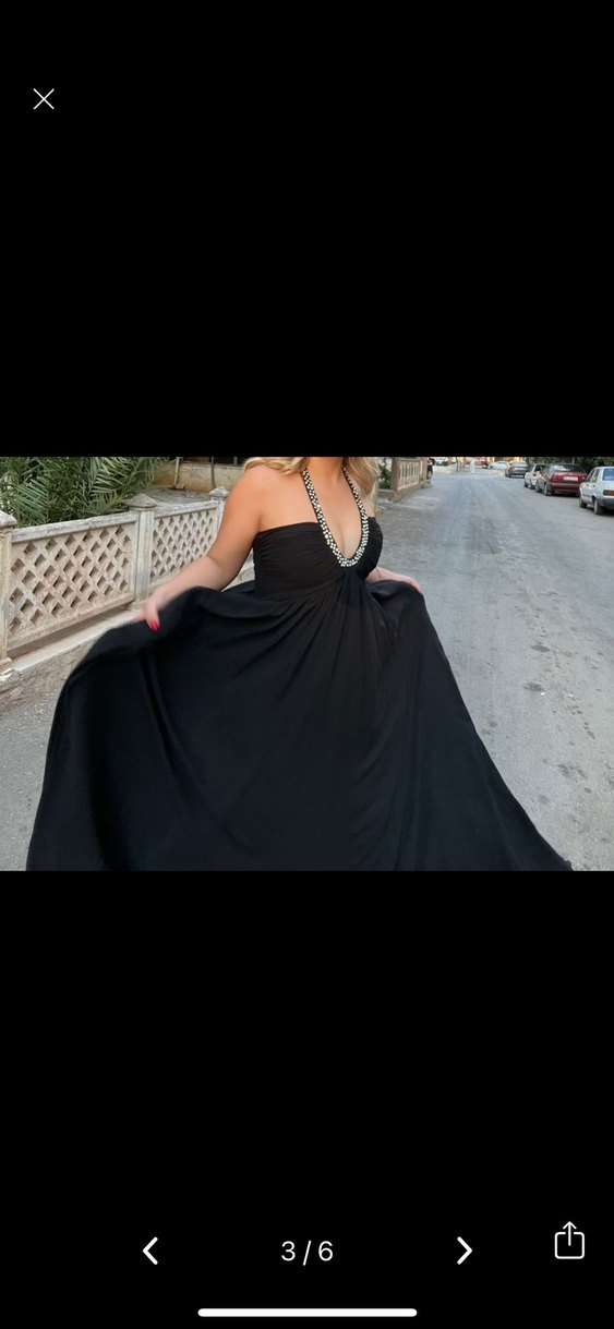 Siyah Uzun Straplez Drapeli Abiye Elbise - Görsel 3