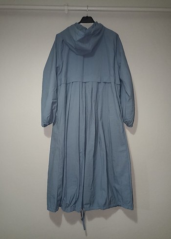 Kadın Gri Uzun Fermuarlı Yağmurluk - Görsel 4