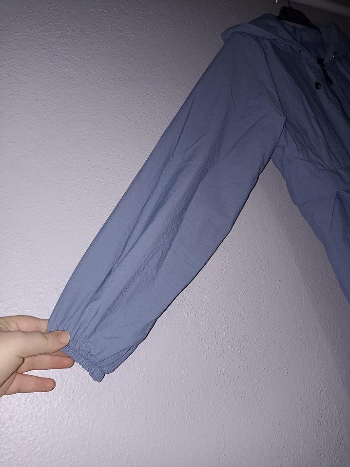 Kadın Gri Uzun Fermuarlı Yağmurluk - Görsel 2