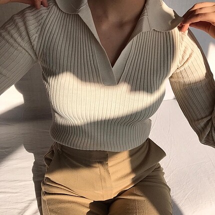 Krem Polo Yaka Triko