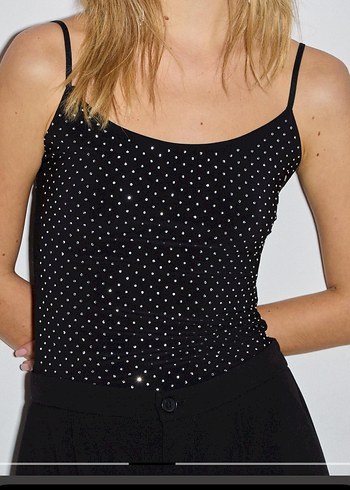 Siyah Puantiyeli Dantelli Strappy Monokini - Görsel 3