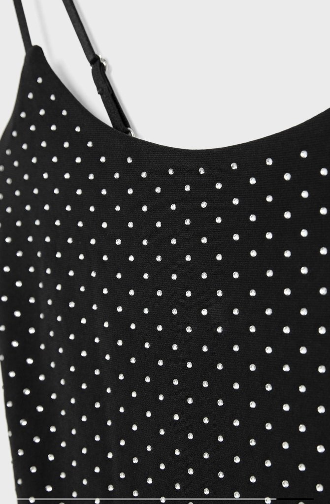 Siyah Puantiyeli Dantelli Strappy Monokini - Görsel 4