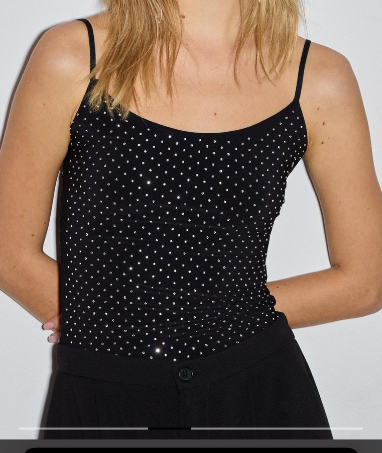 Siyah Puantiyeli Dantelli Strappy Monokini - Görsel 3