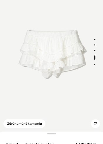 32 Beden Bershka Kadın Beyaz Mini Etek Fırfırlı Pamuk