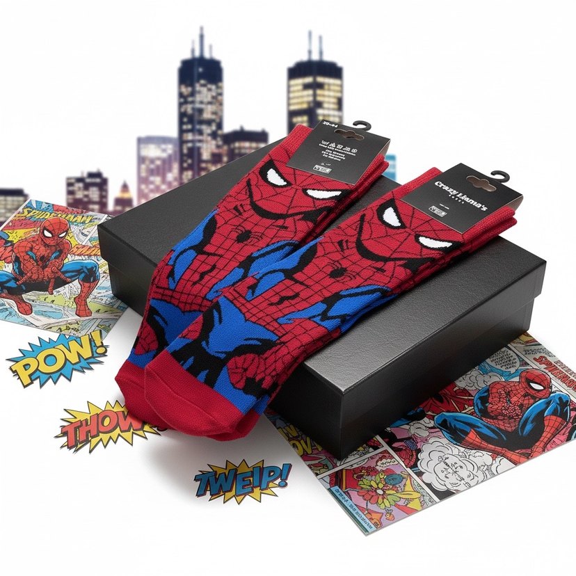 Örümcek Adam Desenli Renkli Erkek Çorap - Görsel 2