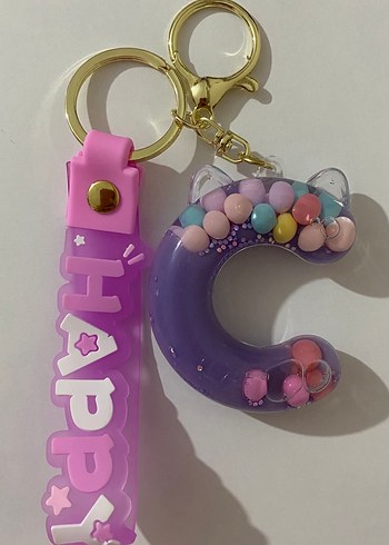 Mor Boncuklu Anahtarlık  Çanta charm - Görsel 3