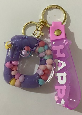 Mor Boncuklu Anahtarlık  Çanta charm - Görsel 4